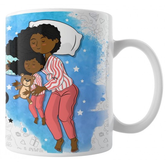 Caneca Felizes São os Dias e Noites com Mamãe - Modelo 06