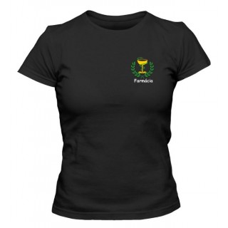 Camiseta Universitária Farmácia - Modelo 02 - Bordada